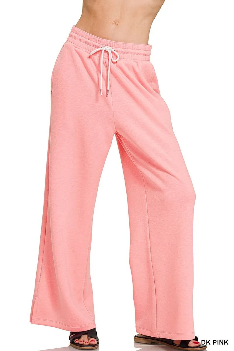 Zenana Scuba Drawstring Pants for Comfort and Style - Love Salve 