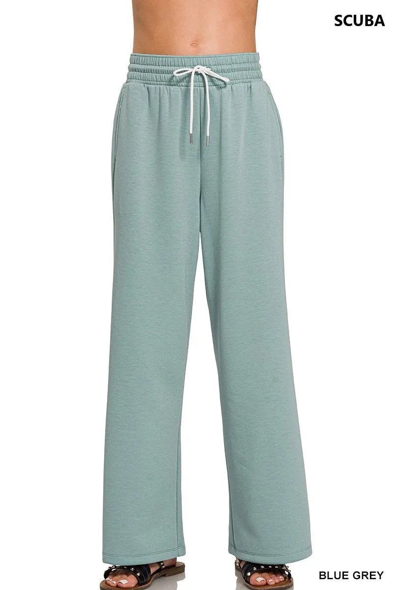 Zenana Scuba Drawstring Pants for Comfort and Style - Love Salve 