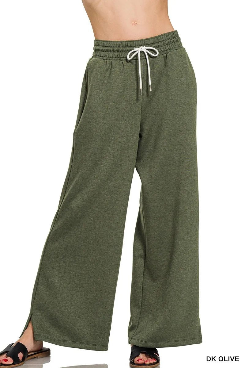 Zenana Scuba Drawstring Pants for Stylish Comfort - Love Salve 