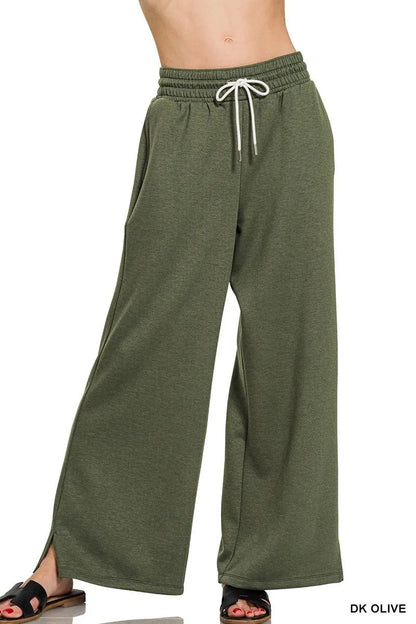 Zenana Scuba Drawstring Pants for Stylish Comfort - Love Salve 