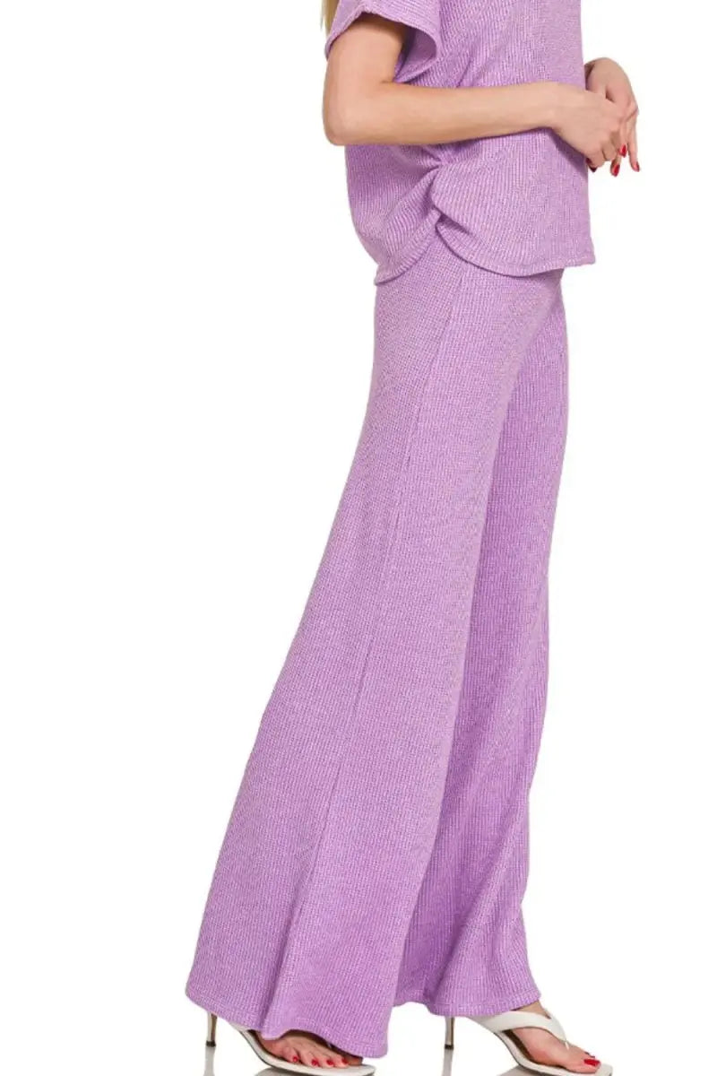 Zenana Sweater Mock Neck Top & Long Pants Set - Love Salve