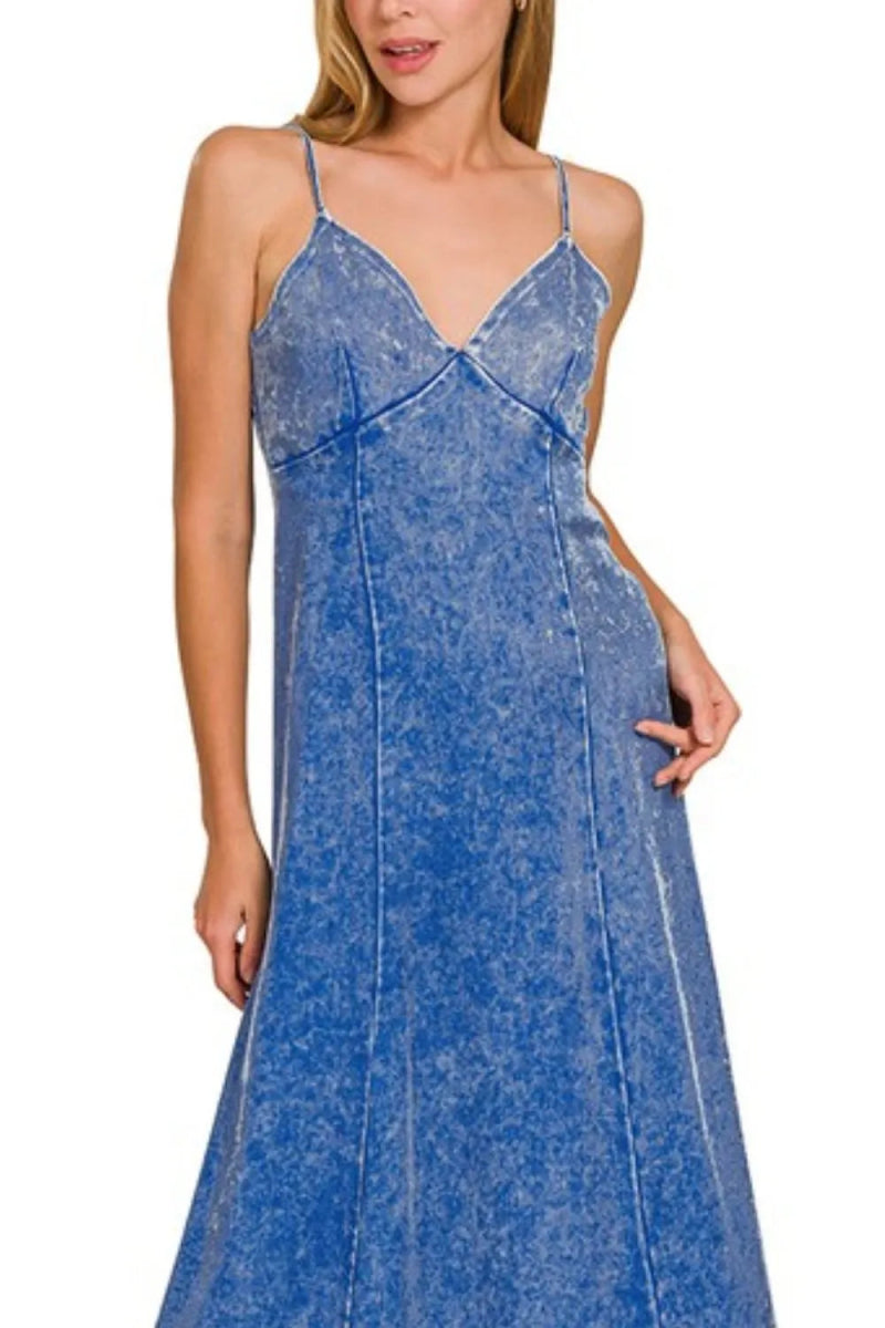 Zenana Tencel Mineral Washed Maxi Dress for All Occasions - Love Salve 