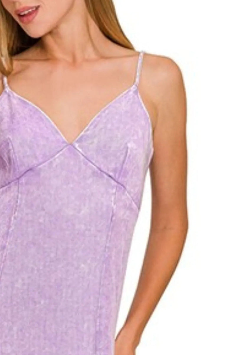 Zenana Tencel Mineral Washed Maxi Dress for Effortless Style - Love Salve 