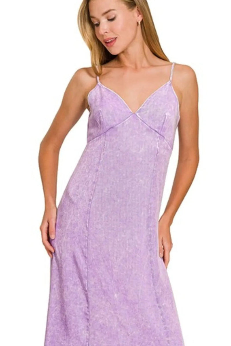 Zenana Tencel Mineral Washed Maxi Dress for Effortless Style - Love Salve 