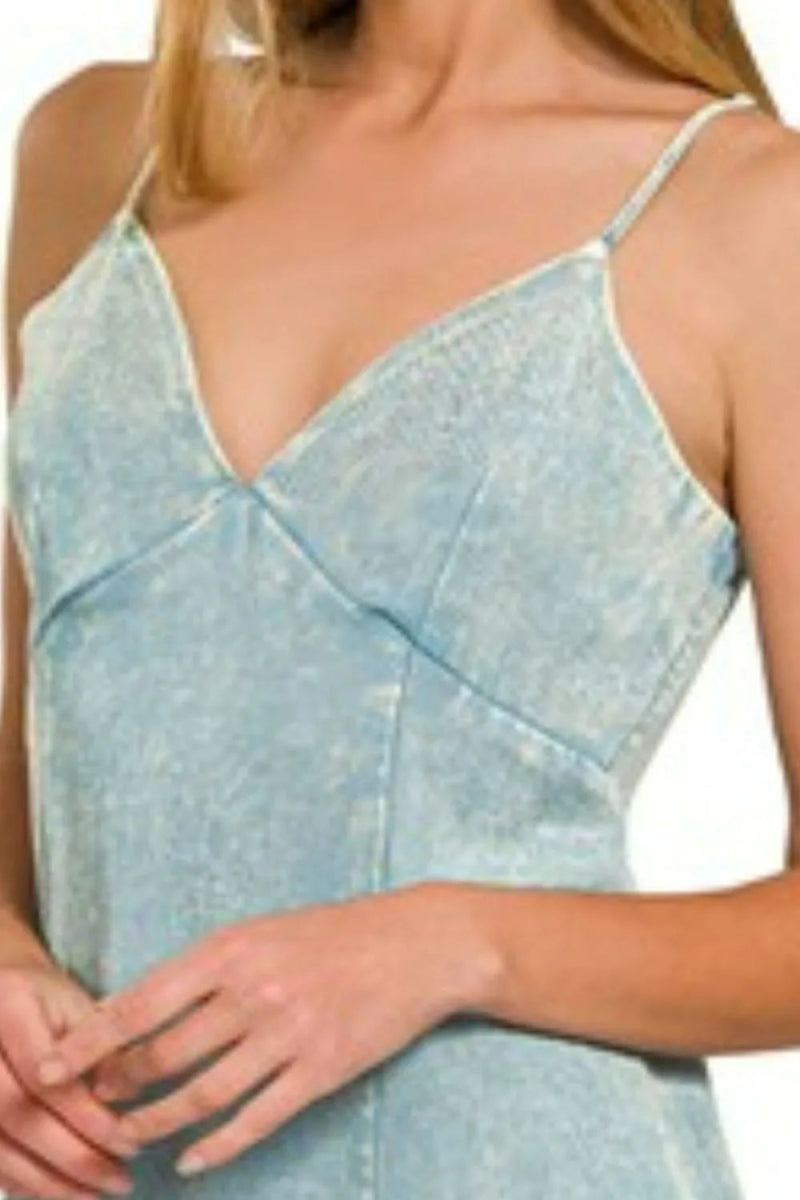 Zenana Tencel Mineral Washed Maxi Dress for Elegant Style - Love Salve 