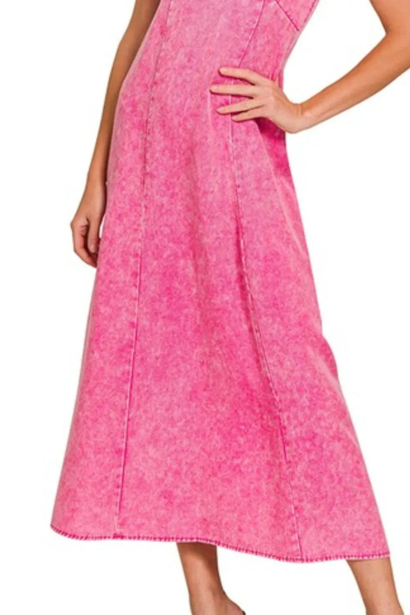 Zenana Tencel Mineral Washed Maxi Dress for Every Occasion - Love Salve 