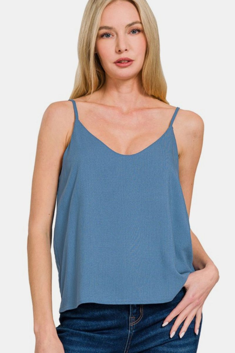 Zenana Two Layered Spaghetti Strap Cami for Women - Love Salve 