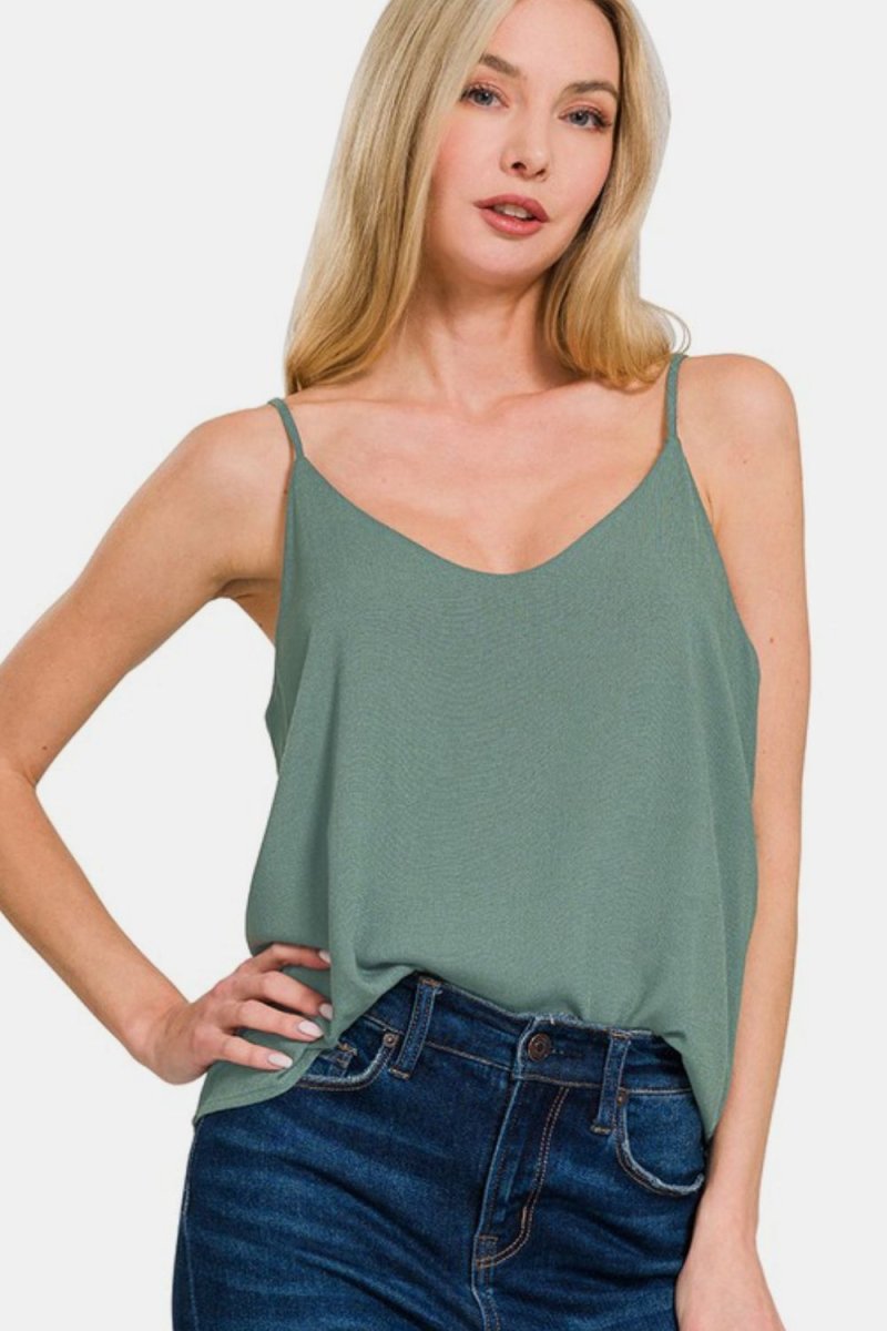 Zenana Two Layered Spaghetti Strap Cami for Women - Love Salve 
