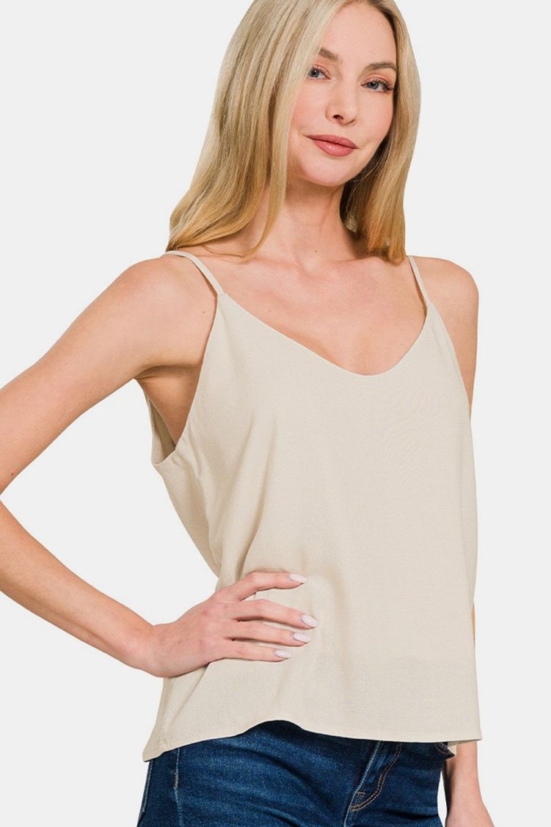 Zenana Two Layered Spaghetti Strap Cami for Women - Love Salve 