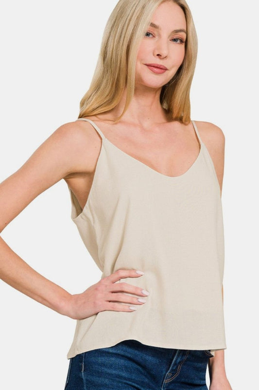 Zenana Two Layered Spaghetti Strap Cami for Women - Love Salve 