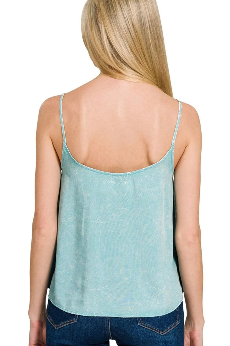 Zenana Woven Acid Crinkle Washed Cami & Pants 2 Piece Set - Love Salve
