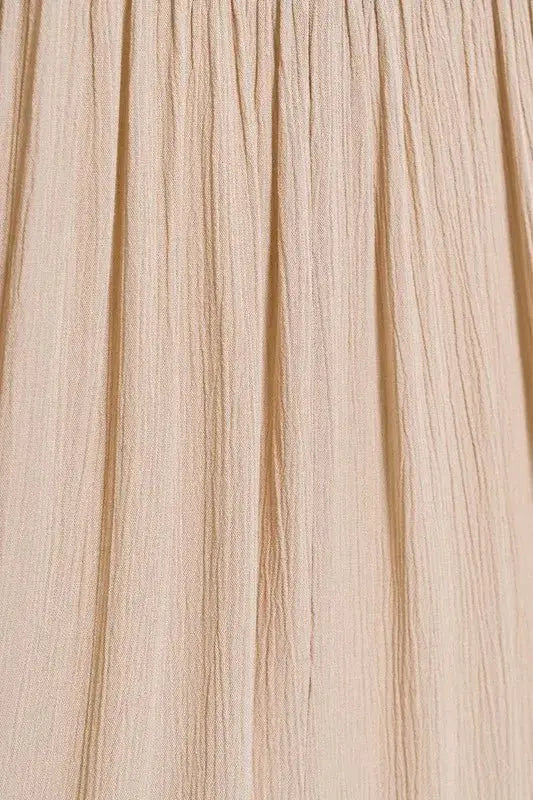 Zenana Woven Crinkle Gauze Crop Tee and Skirt Set - Love Salve