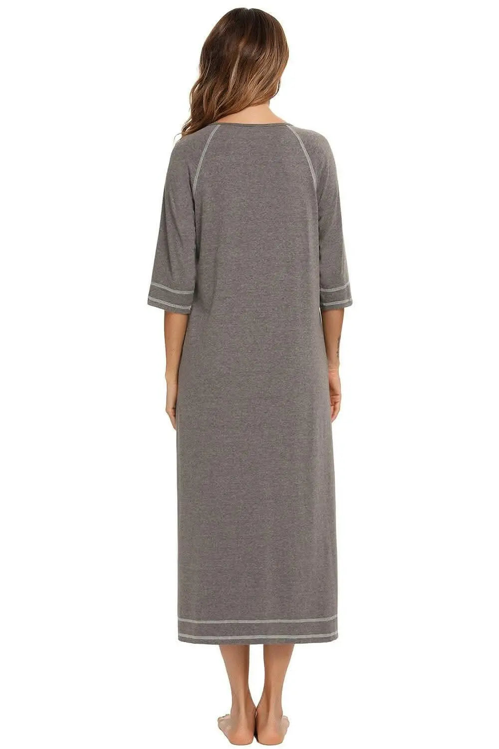 Elegant zip night dress with pockets - Love Salve 