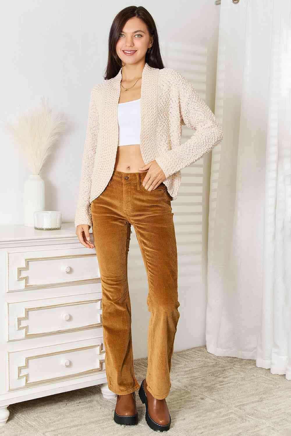 Luxurious knit open front cardigan 