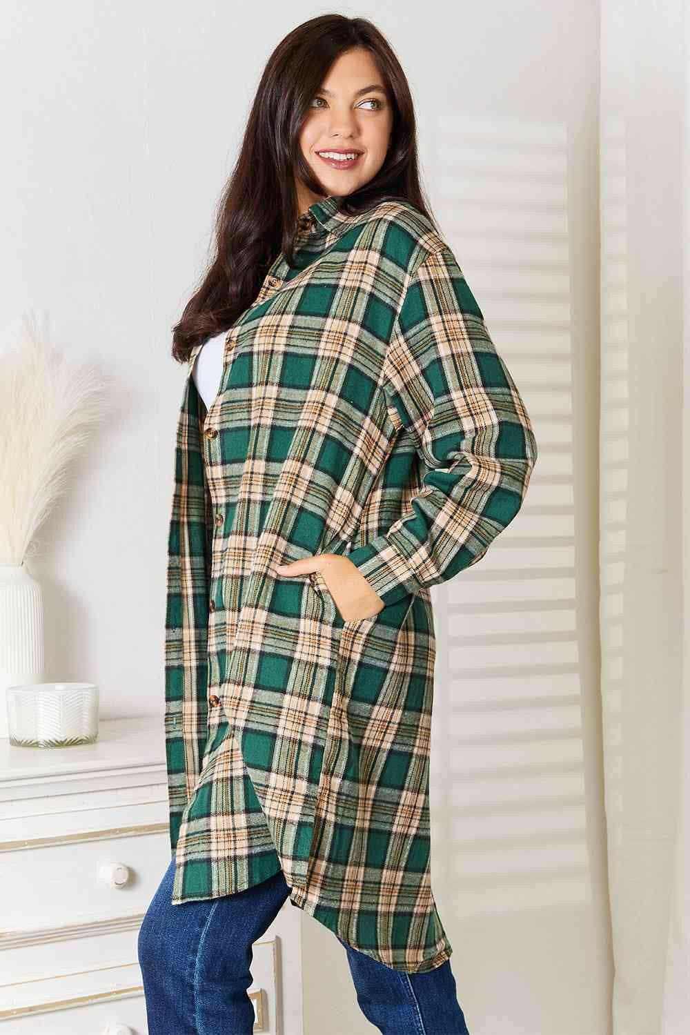 Plaid collared shirt - elegant style - Love Salve 