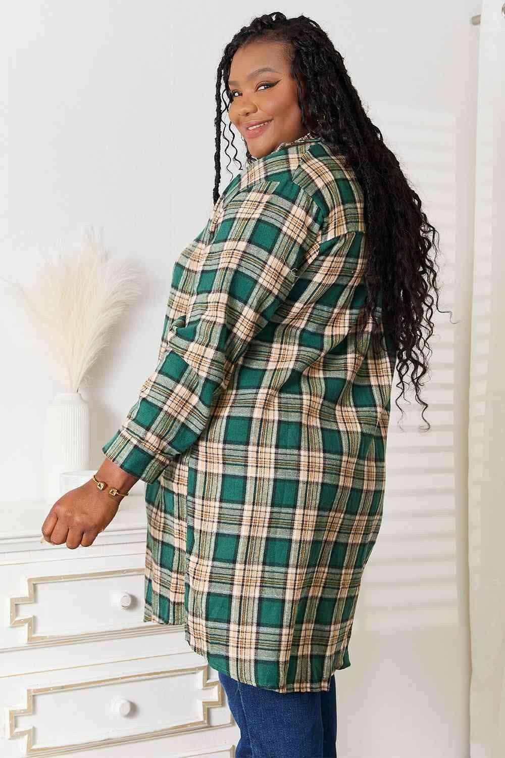 Plaid collared shirt - elegant style - Love Salve 