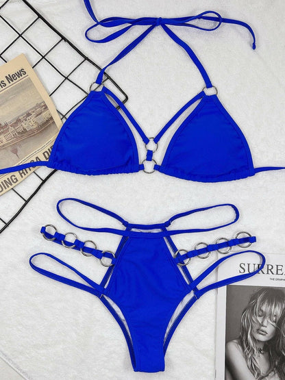 Halter Neck Cutout Bikini Set - Love Salve