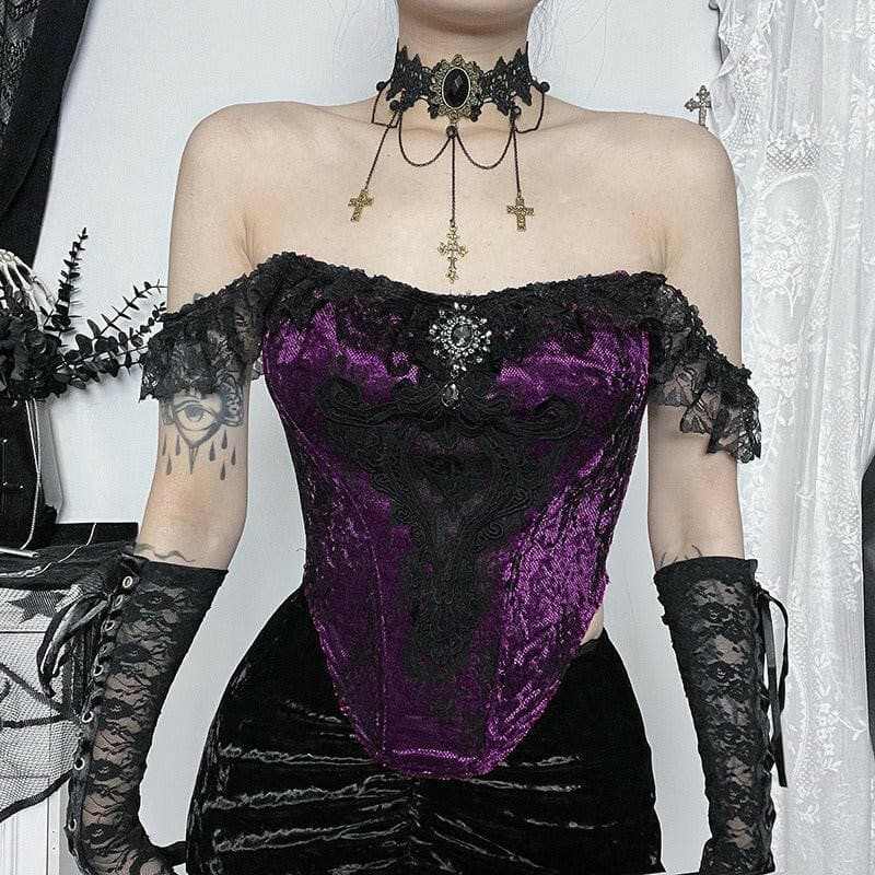 New belted patchwork camisole dark temperament slim fit and versatile lace top for women - Love Salve