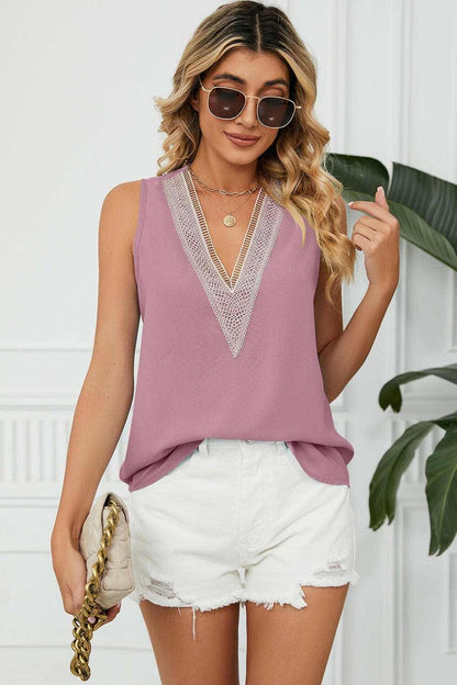 Elegant V-Neck Sleeveless Top with Wide StrapsExperience Timeless Elegance
 Step into sophistication with our Elegant V-Neck Sleeveless Top with Wide Straps. Crafted from luxurious 100% polyester, this top offerLove Salve -Neck Sleeveless TopApparel